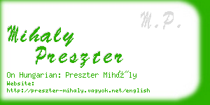 mihaly preszter business card